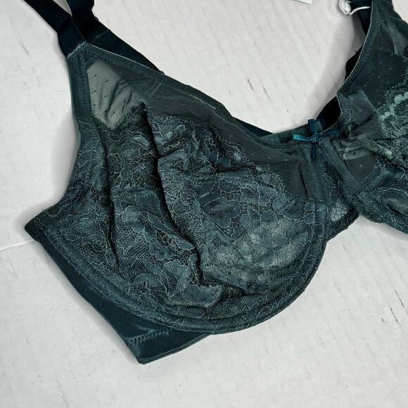 HSIA Lace Minimizer Bra Green Full Coverage Underwire Women 36D NWT - Picture 3 of 8